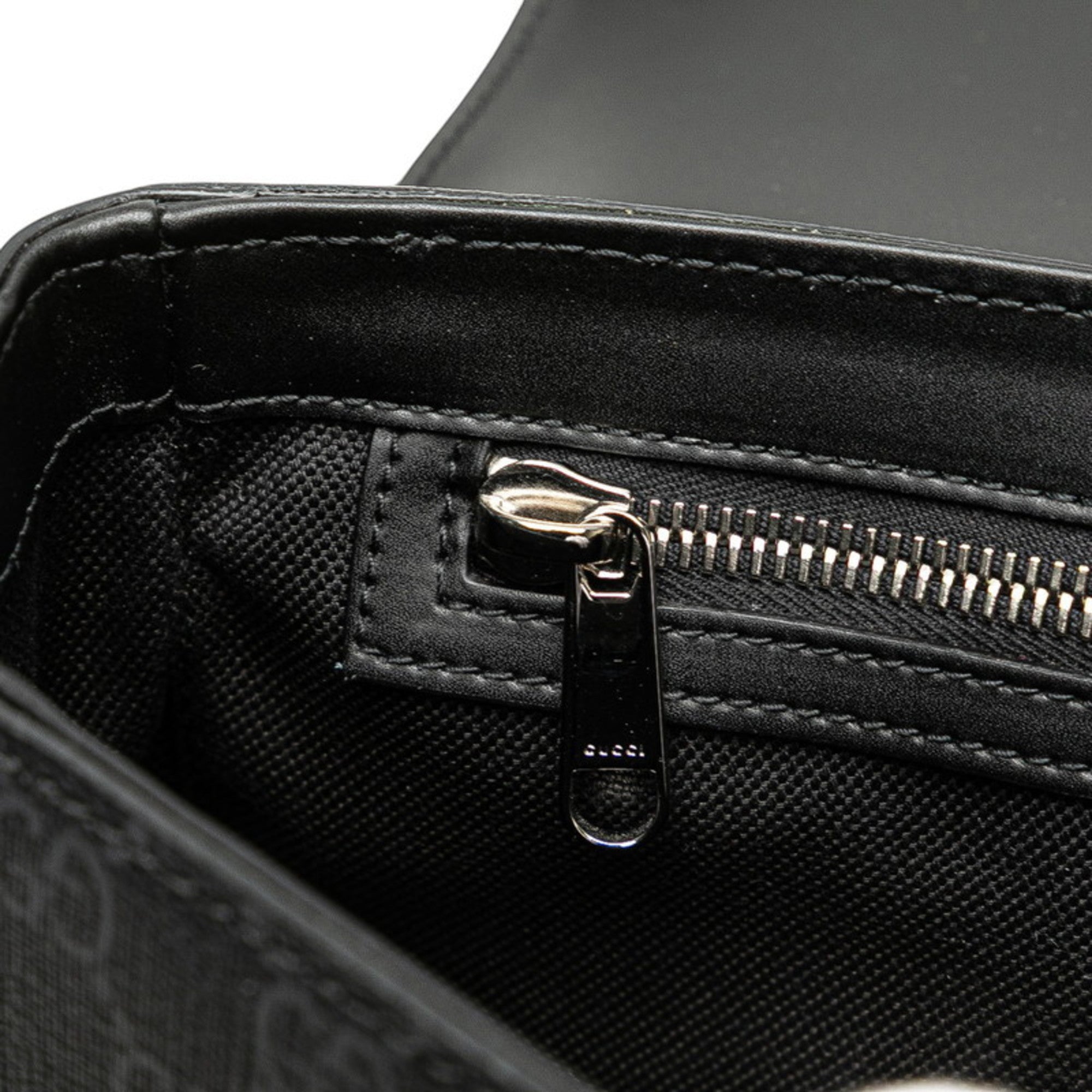 Gucci GG Supreme Shoulder Bag/Crossbody Bag 771167 Black Leather Women's GUCCI