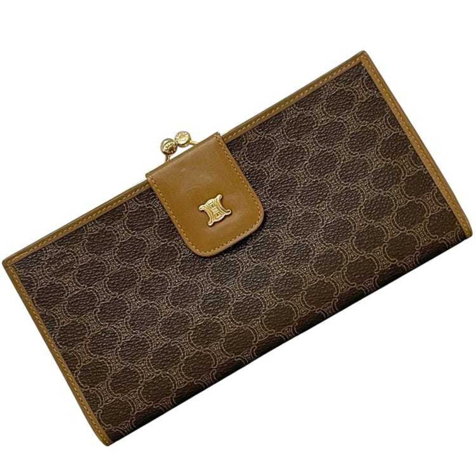 Celine bifold long wallet ec-24646 brown macadam PVC leather M05 CELINE women's and men's