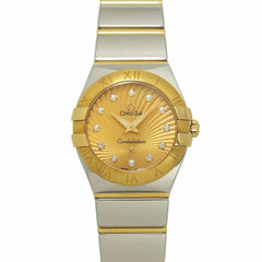 Omega Constellation Brushed Two-Tone 123 20 24 60 58 002 Ladies' Watch Gold 18KYG Yellow Quartz — Very Good