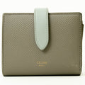 Celine Small Strap Wallet Bi-Color Bi-Fold Pebble Mineral 10H263BRU Women's CELINE