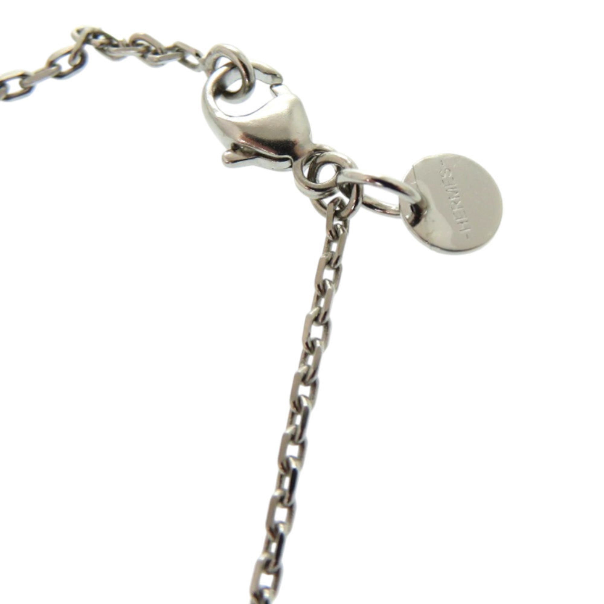 Hermes Like new Hermès Asde Coeur Ace of Hearts leather and metal brown necklace with Z markings, model 1006 — Like New