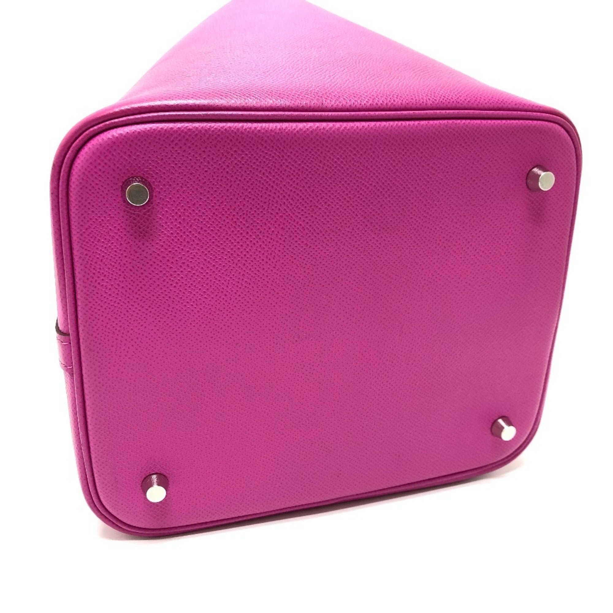 HERMES Picotin Lock MM Traceage Tote Bag Handbag Epsom Leather Women's Purple KS-240207-60 — Like New