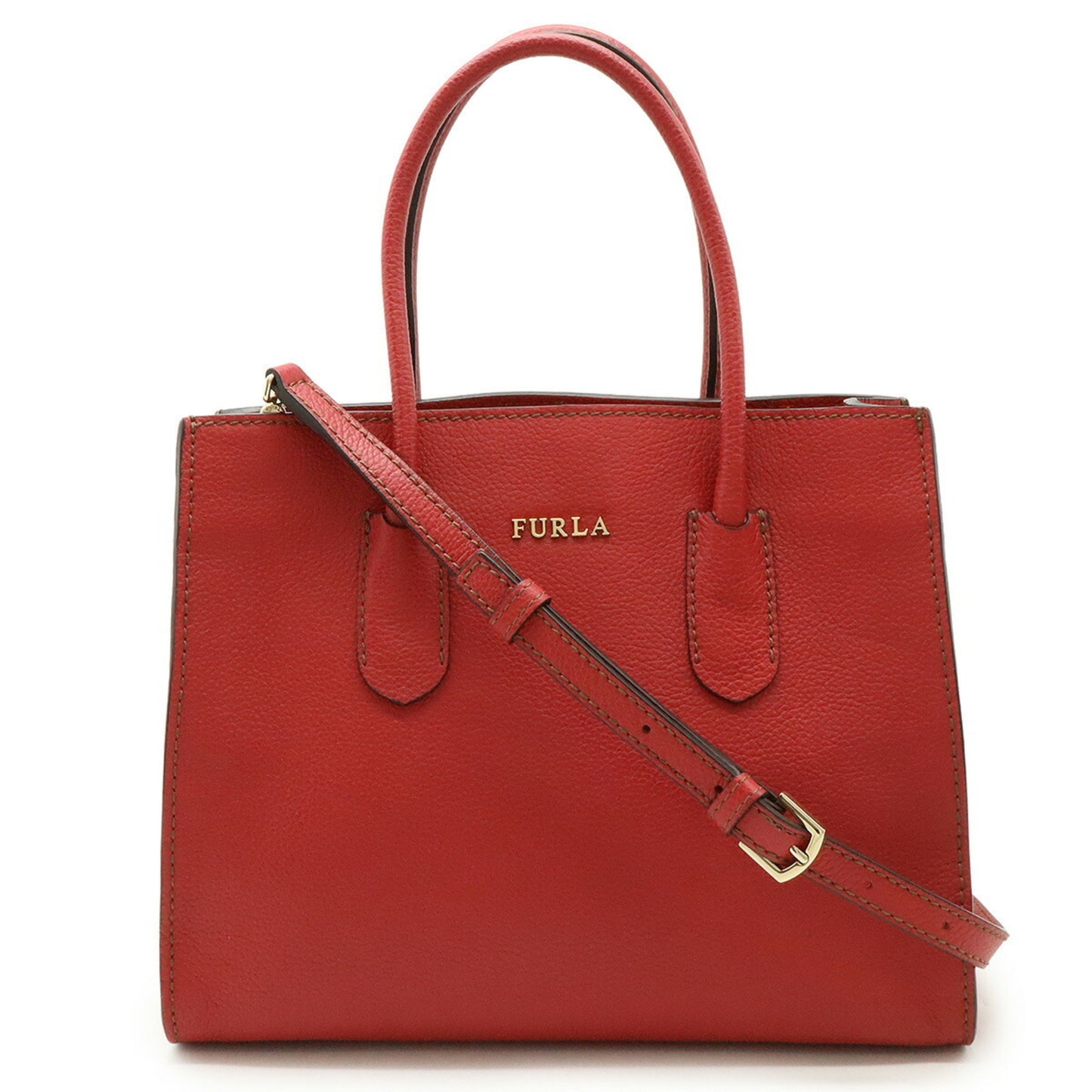 FURLA TESSA handbag shoulder bag leather red