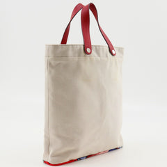 Hermes Petit Ash handbag/tote bag, Toile H x silk, beige, A5 size, drawstring closure, women's — Like New