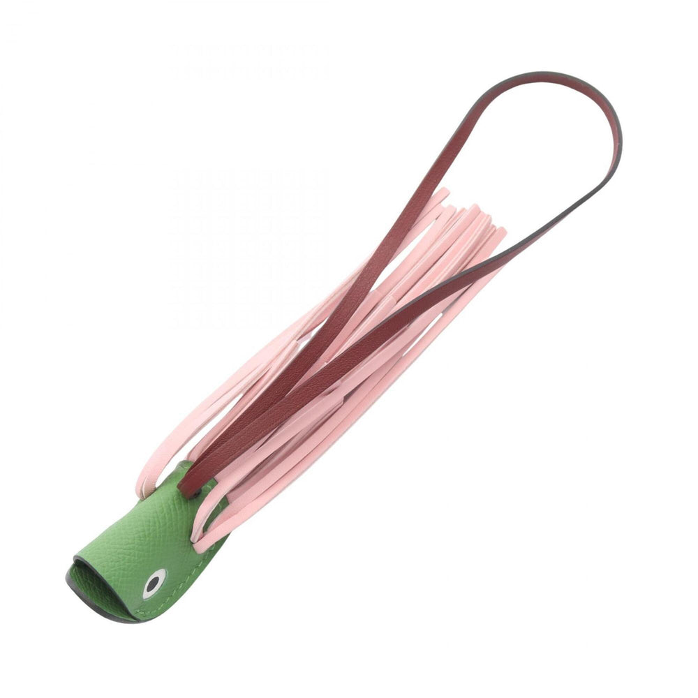 Hermes Poisson Rose Sakura Vert Yucca Rouge H Charm Accessory, Veau Epsom Agneau Milo, Leather, Women's, Pink, Green, Bordeaux — New - Store Return