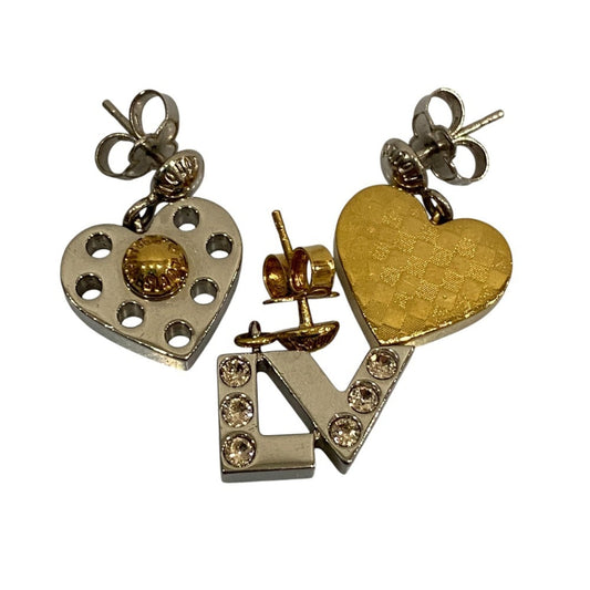 LOUIS VUITTON Louis Vuitton Boucle d'Oreille Earring Set M67036 Silver and Gold Color Women's