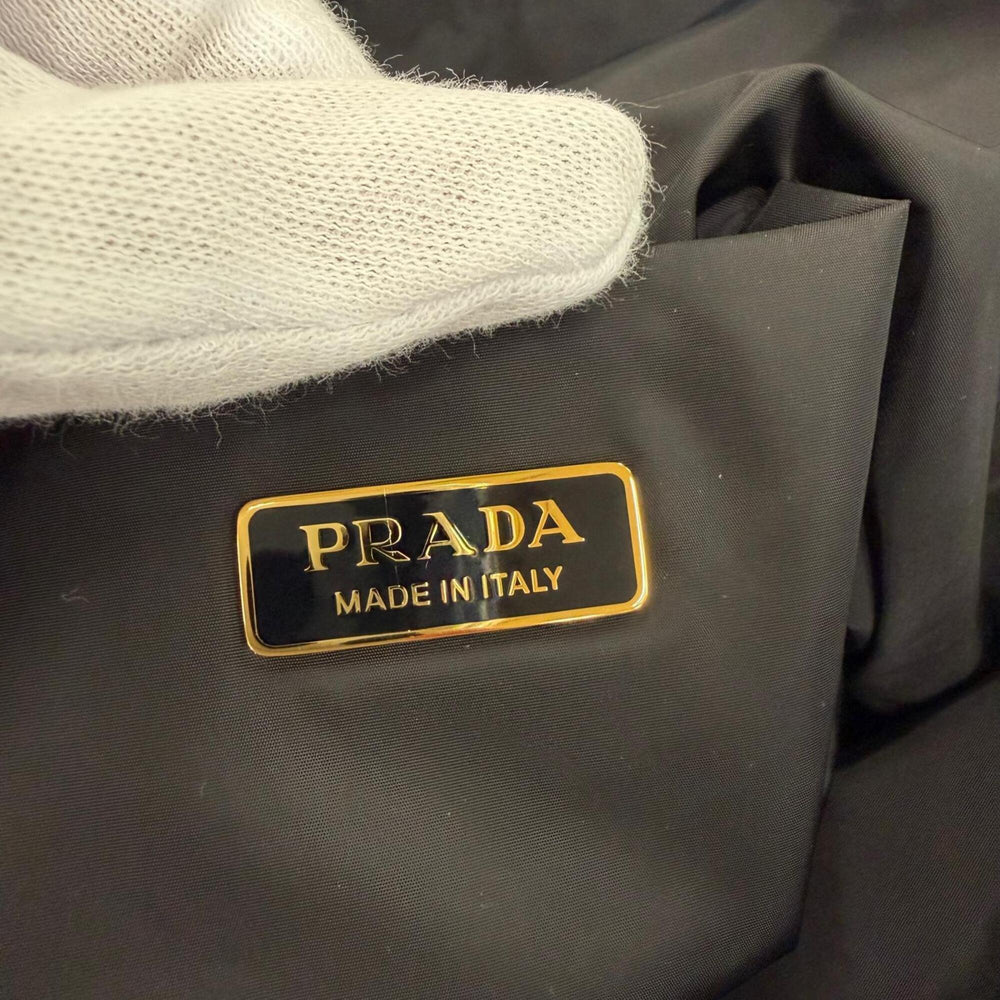 PRADA 1NK001 Triangle Logo Surfing Print Drawstring RE-NYLON Bag Pouch Blue Multicolor Made in Italy Women's — Like New