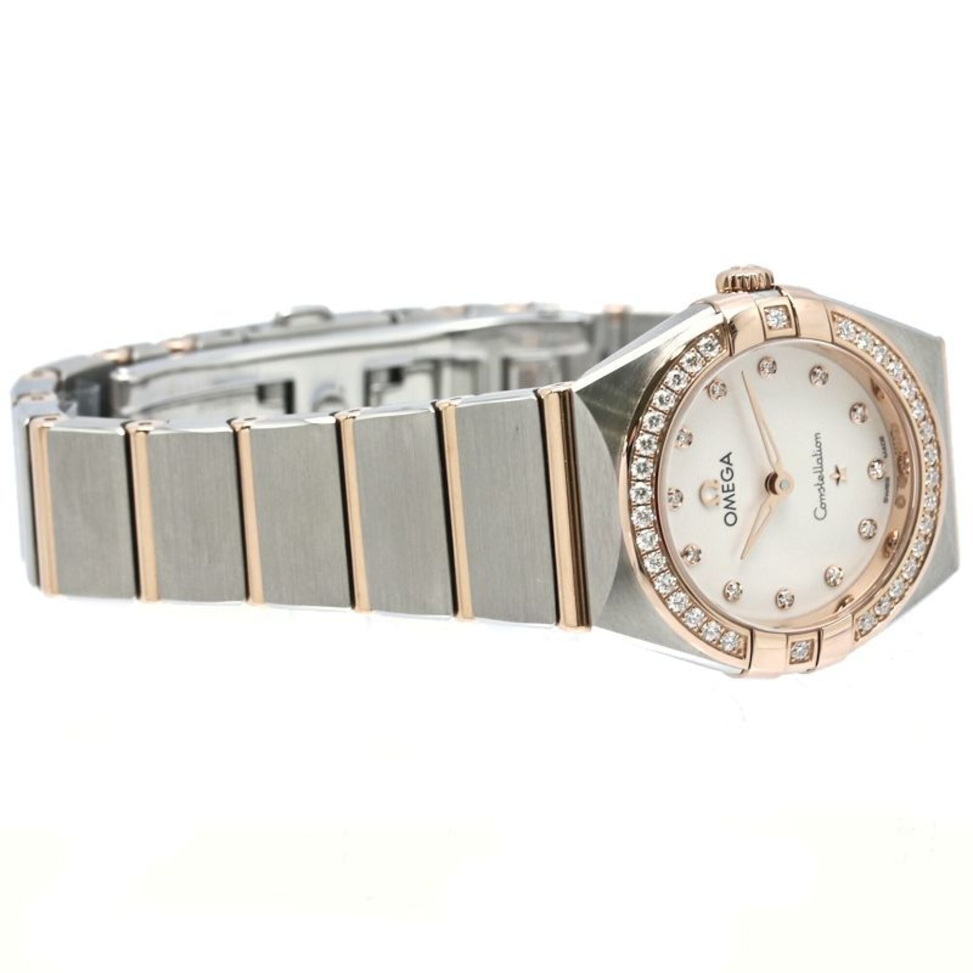 OMEGA Constellation Manhattan Diamond Bezel 131.25.25.60.52.001 Women's Watch SS x 18K Sedna Gold 40504 — Like New