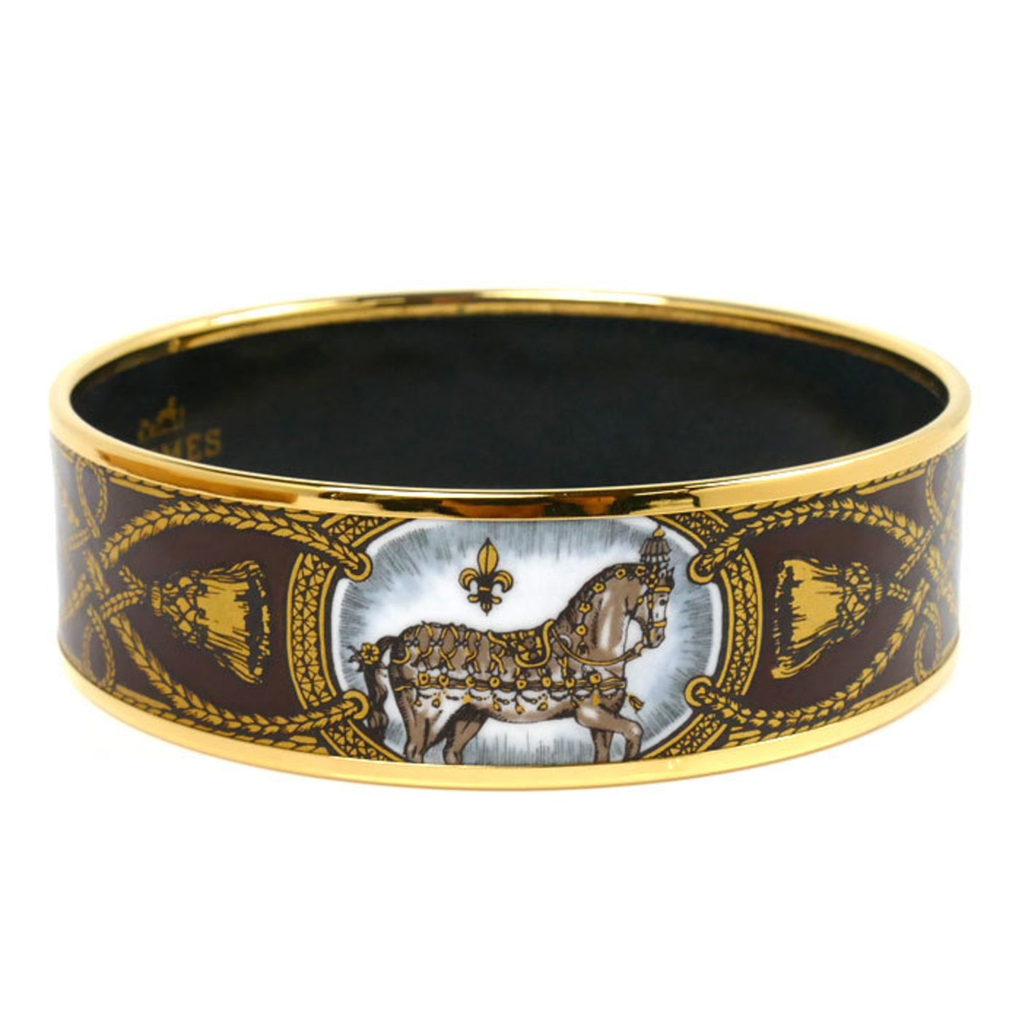 HERMES Enamelled GM Horse Tassel Bangle for Women