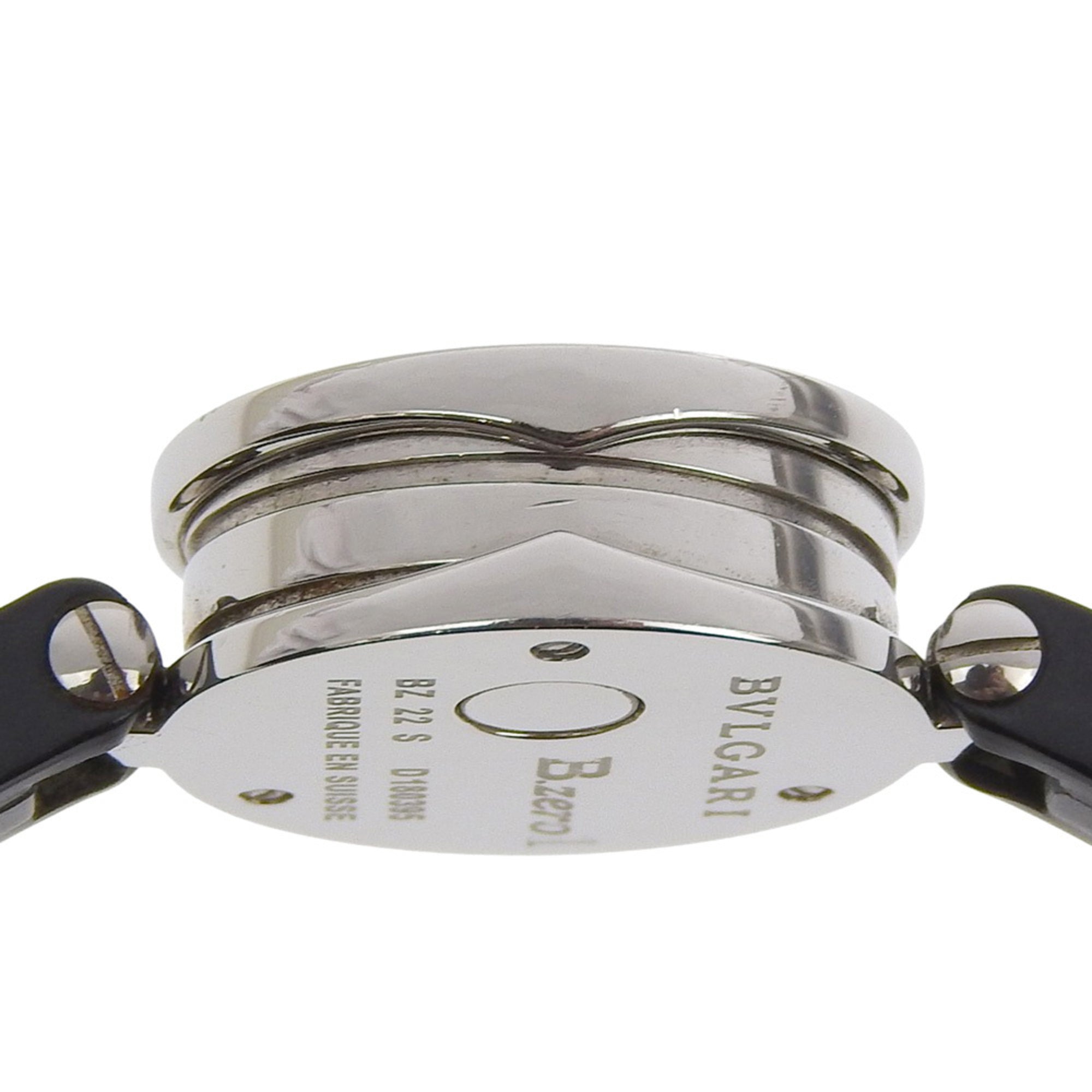 BVLGARI Bzero1 BZ22S Women's Watch with Stainless Steel and Rubber Quartz Movement, Analog Display, Black Dial — Good