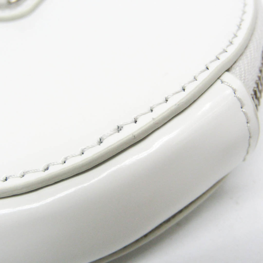 Prada SPAZZOLATO 1TL431 Women,Men  Enamel Leather Coin Purse/coin Case White