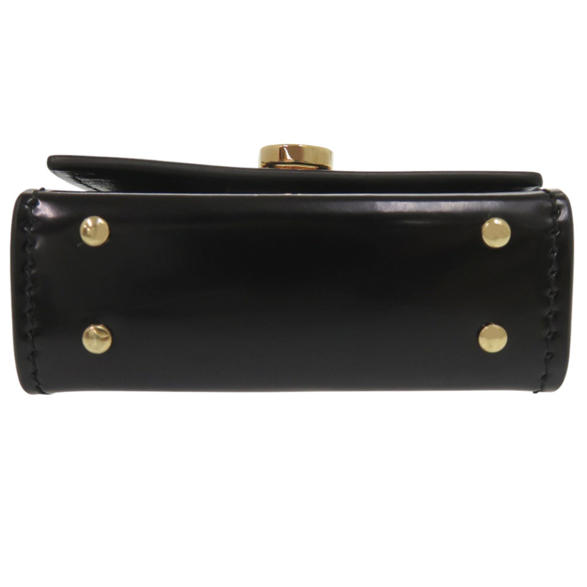 Salvatore Ferragamo Mini Gancini JL22-0487 Leather Black Chain Shoulder Bag 1475Salvatore — Like New