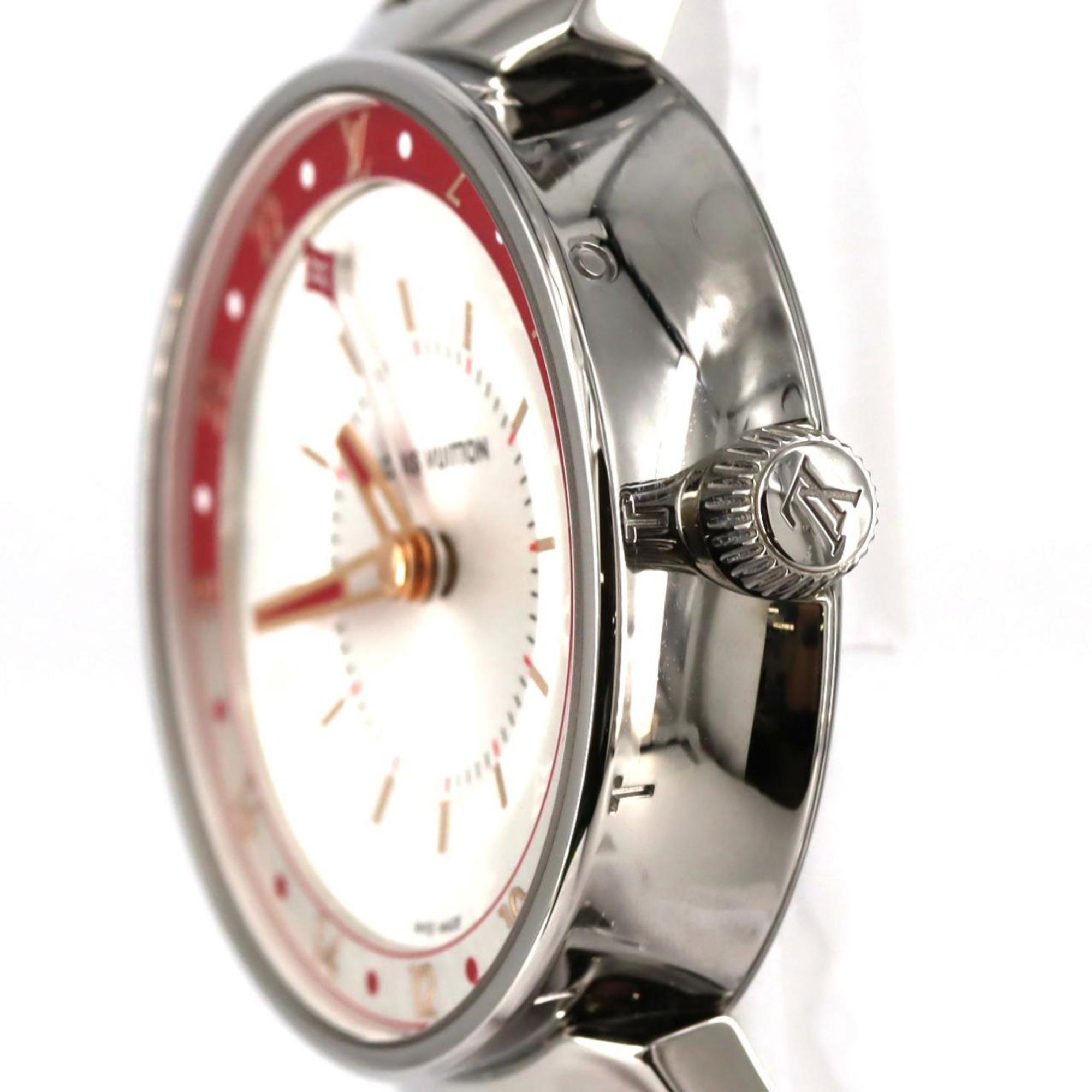 Louis Vuitton Tambour Moon Dual Time QA106 Stainless Steel Quartz Watch — Very Good