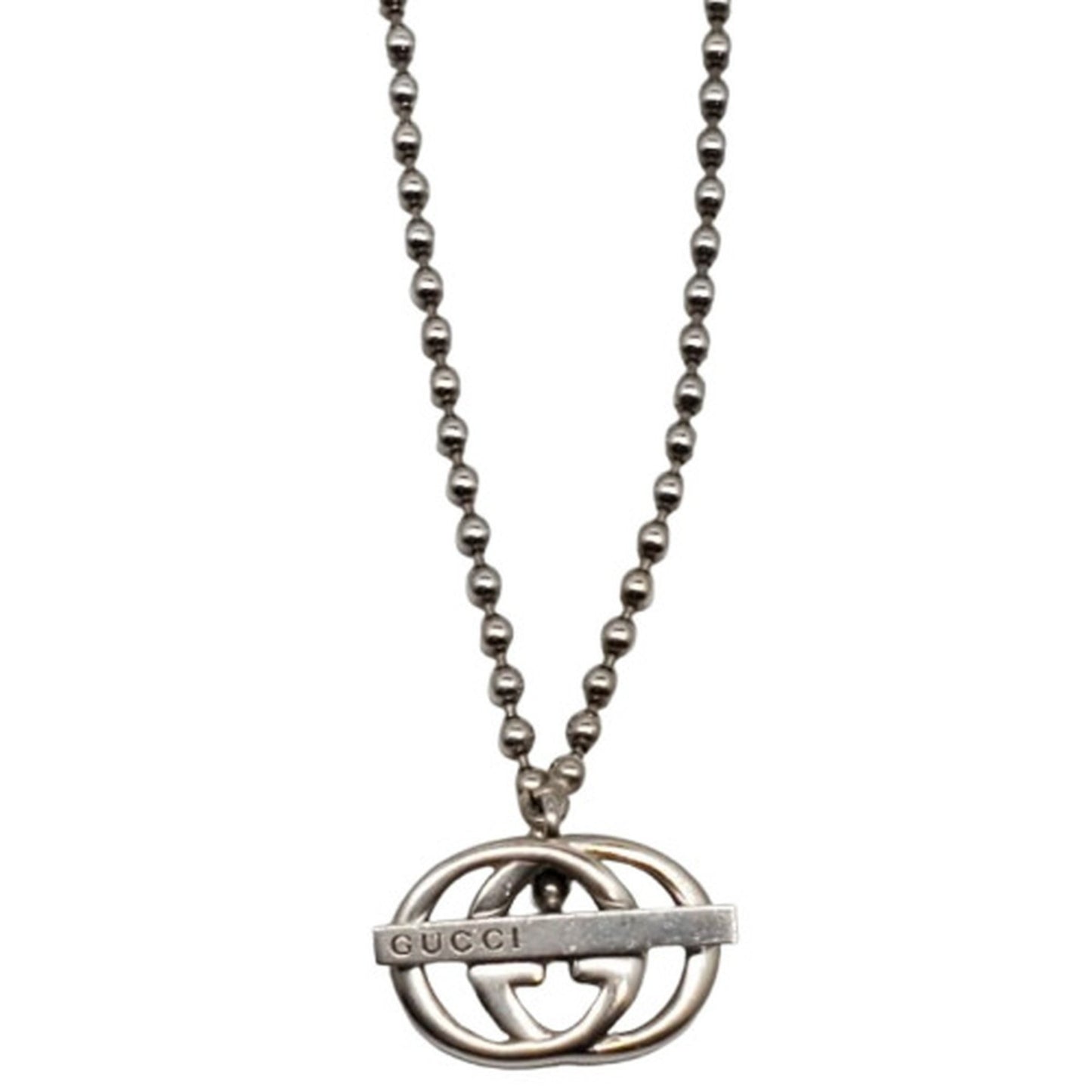 GUCCI Gucci Pole Chain GG Necklace Sv925 Men's Women's Silver Bar Kaizuka Store