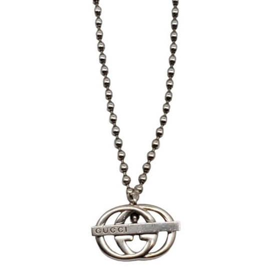 GUCCI Gucci Pole Chain GG Necklace Sv925 Men's Women's Silver Bar Kaizuka Store