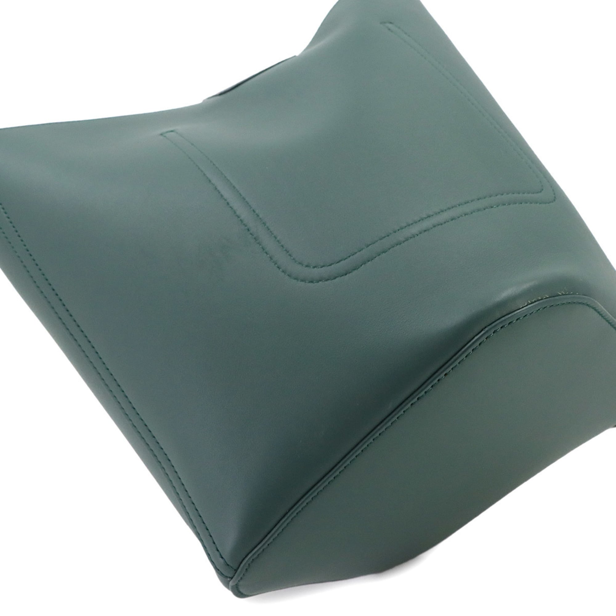 Loewe Pebble Bucket Bag Medium Shoulder Handbag Leather Green Gold Hardware — Like New