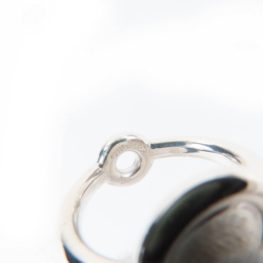 HERMES Vintage AG925 Sterling Silver Ring with Sellier Hardware, Size 49 (approximately equivalent to Japanese size), Weight: 5.4g, Women's — Like New