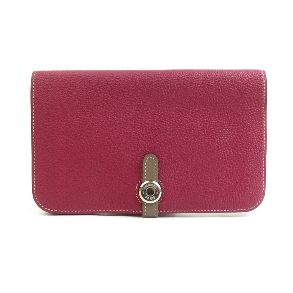 Hermes Hermès Dogon GM Togo Tosca x Etoupe Long Wallet, Unisex, h31758a