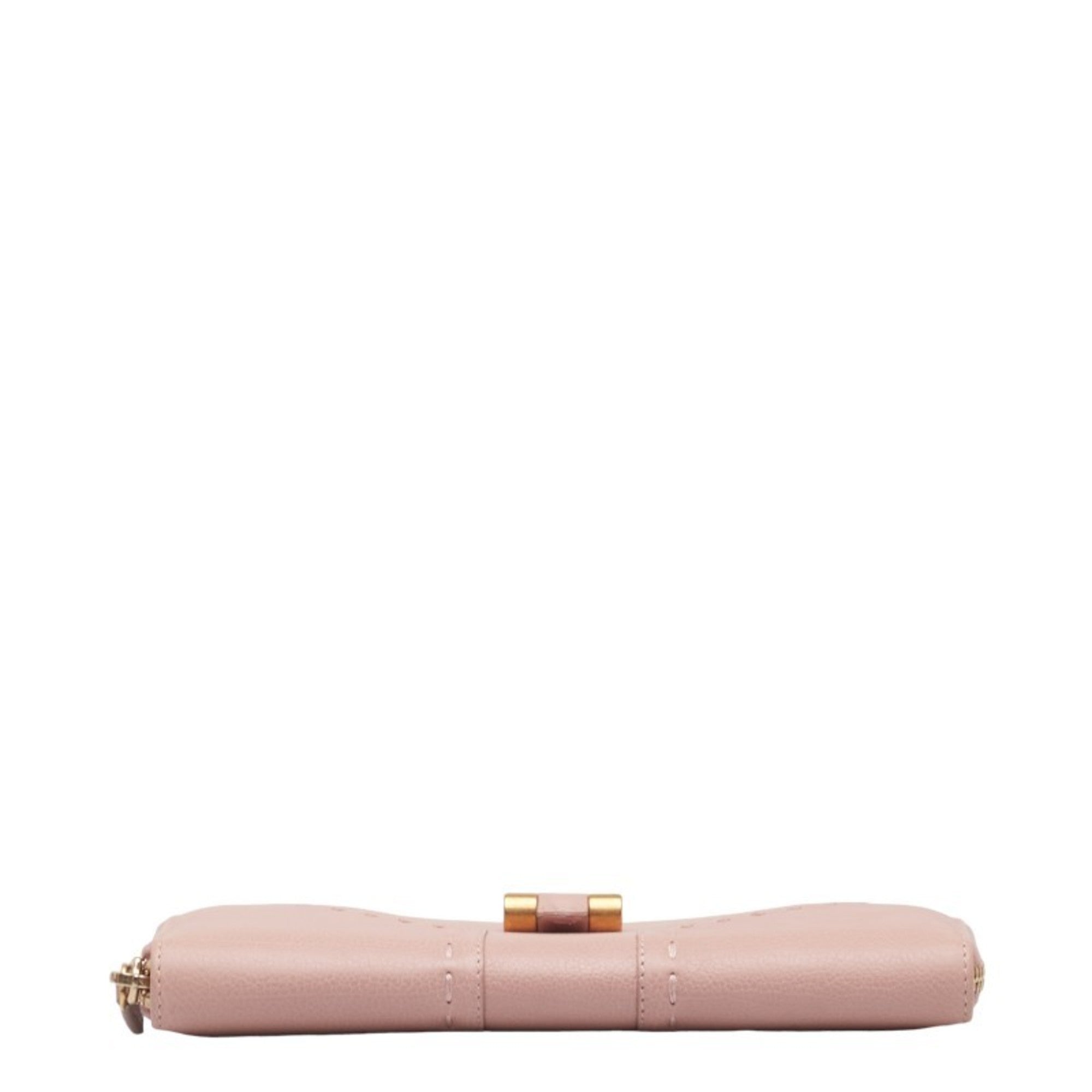 Saint Laurent Muse Round Long Wallet 164570 Pink Leather Women's SAINT LAURENT