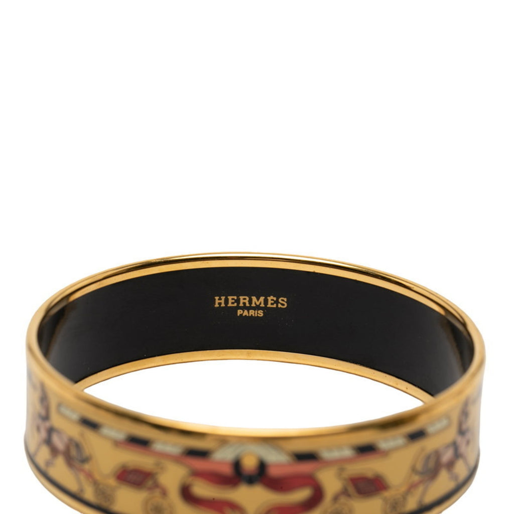 Hermes GM Enamel Cloisonne Bangle in Gold and Multicolor Plated for Women