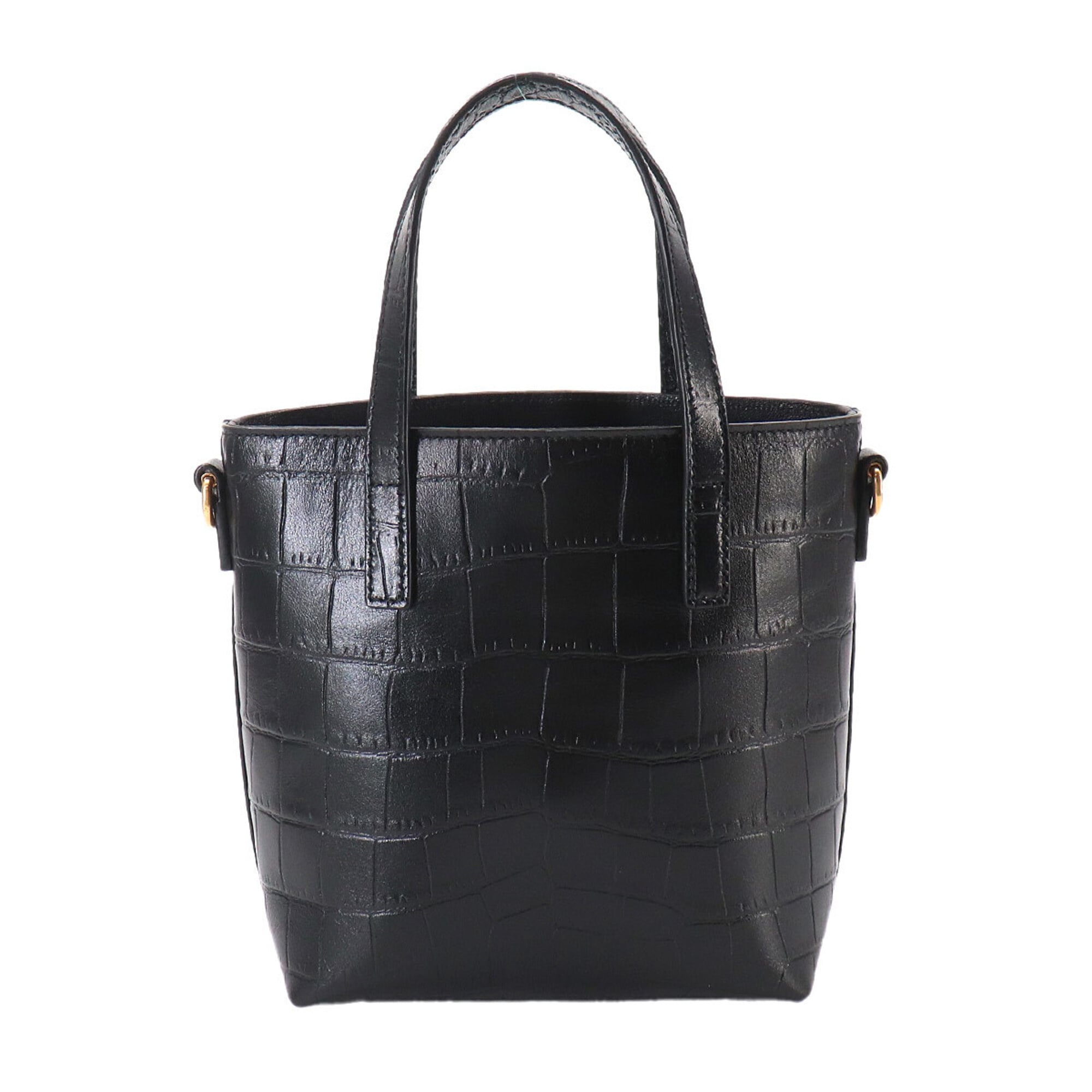 Saint Laurent Mini Toy 2-way Tote Shoulder Handbag Leather Black 712367 Gold Hardware Shopping — New - Store Return