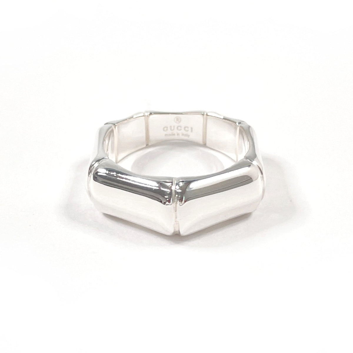 GUCCI Bamboo Ring, Sterling Silver 925, Size 15, Silver, Men's — Like New
