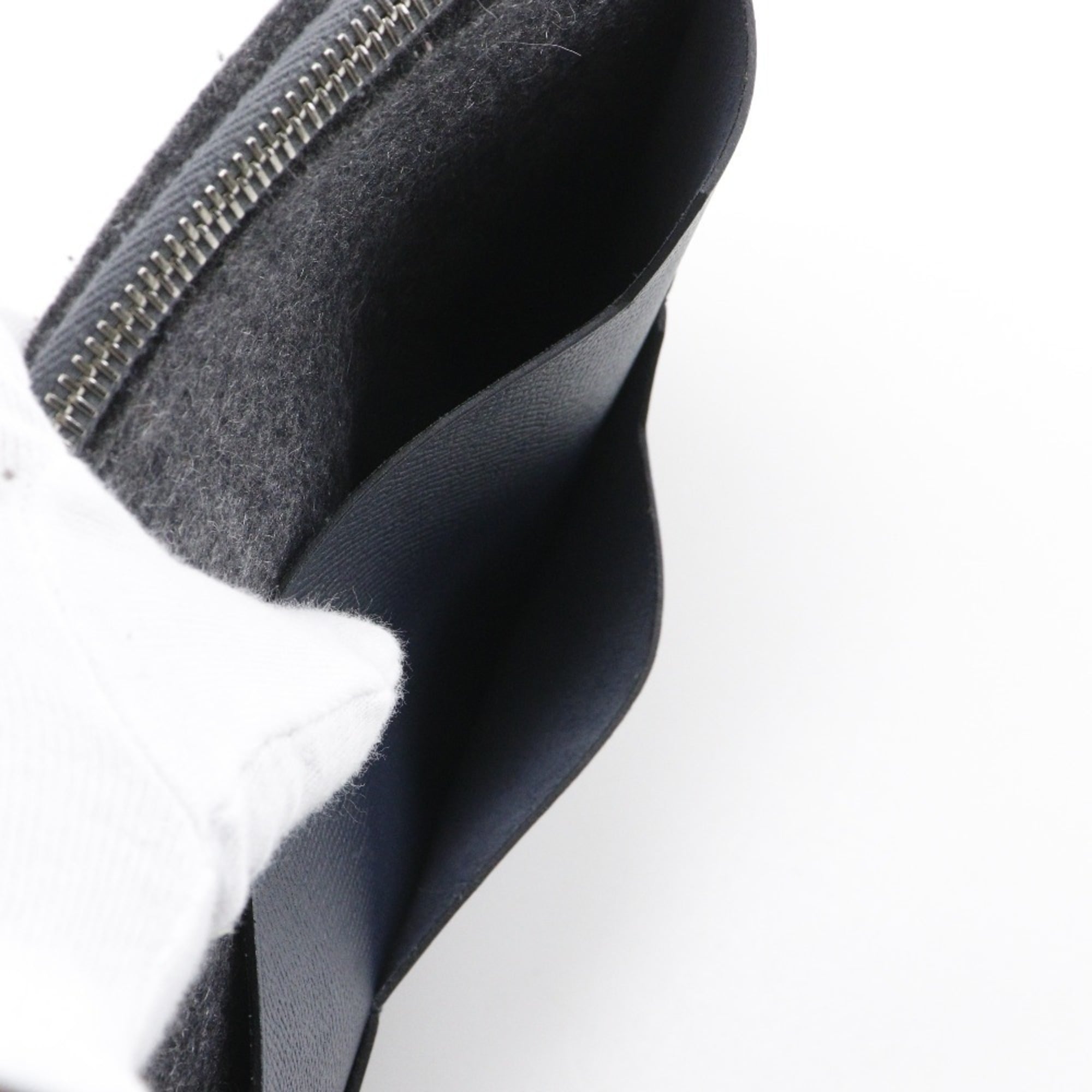 Hermes Too Doo 37 Clutch Bag Felt 2017 Gray A A5 Zipper Unisex