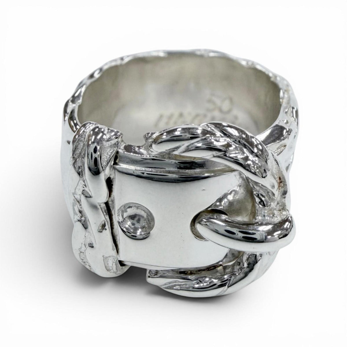 HERMES Vintage Diane Ring, 925 Sterling Silver, Weight 10.8g, Women's — Like New