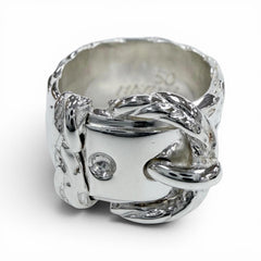 HERMES Vintage Diane Ring, 925 Sterling Silver, Weight 10.8g, Women's — Like New
