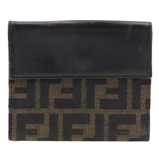 FENDI Bifold Wallet Canvas x Leather Snap Button Women's I120824105
