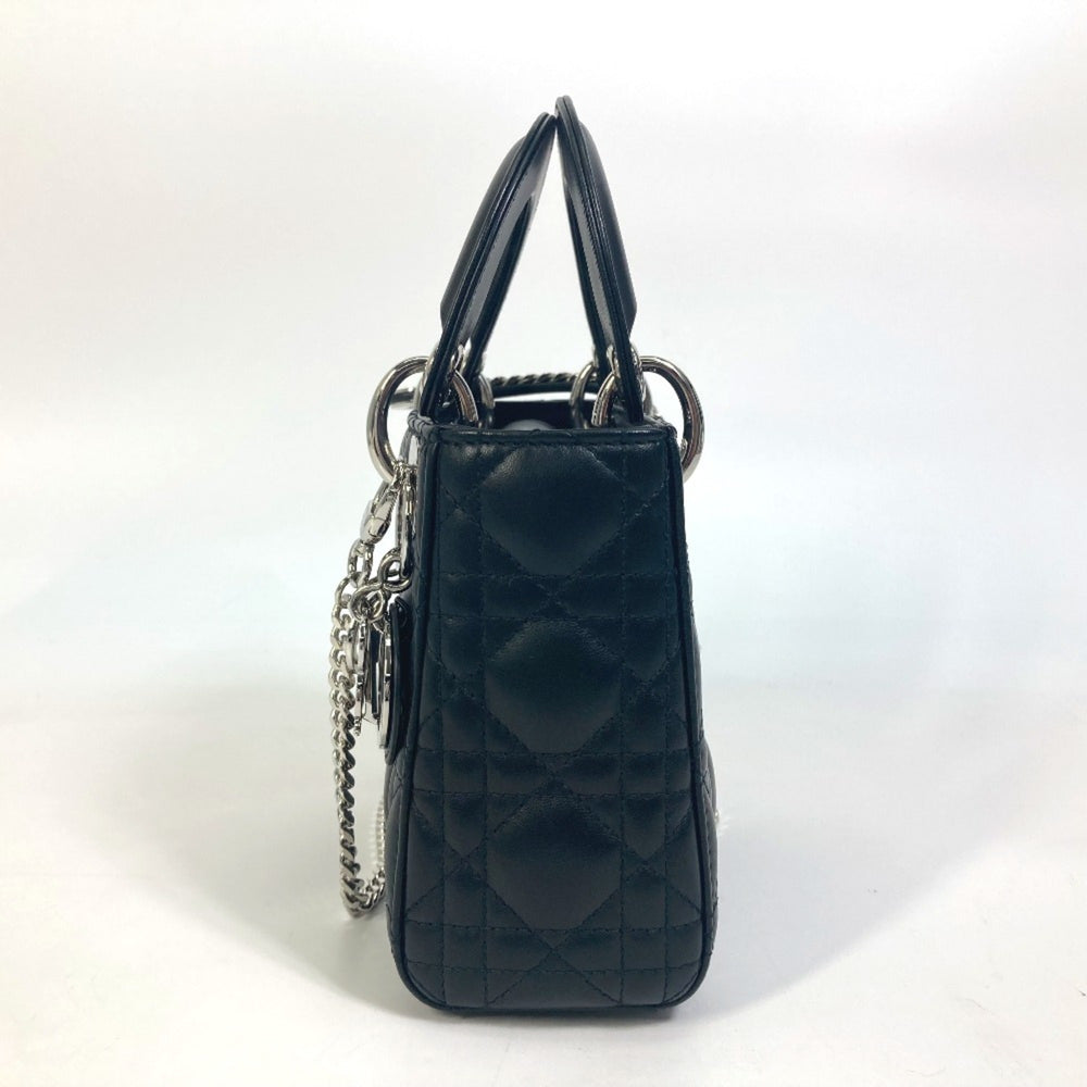 Christian Dior Dior Lady Cannage Shoulder Bag Leather Women's Black — New - Store Return