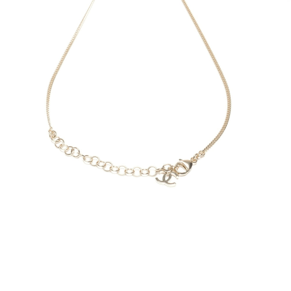 CHANEL C23B Coco Mark Heart Rhinestone Necklace Gold WS25122 — Like New