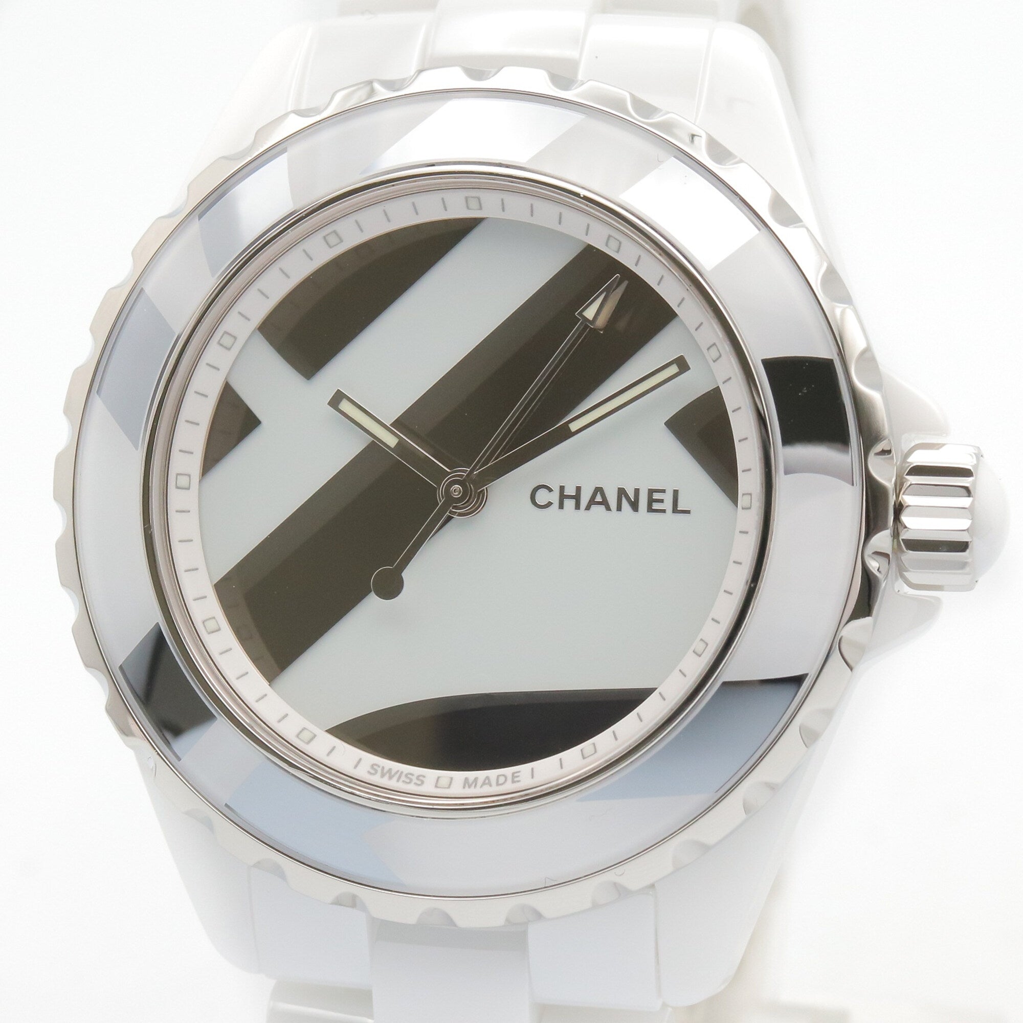 Chanel J12 Untitled Ceramic Men's Watch, White (H5582) — Very Good