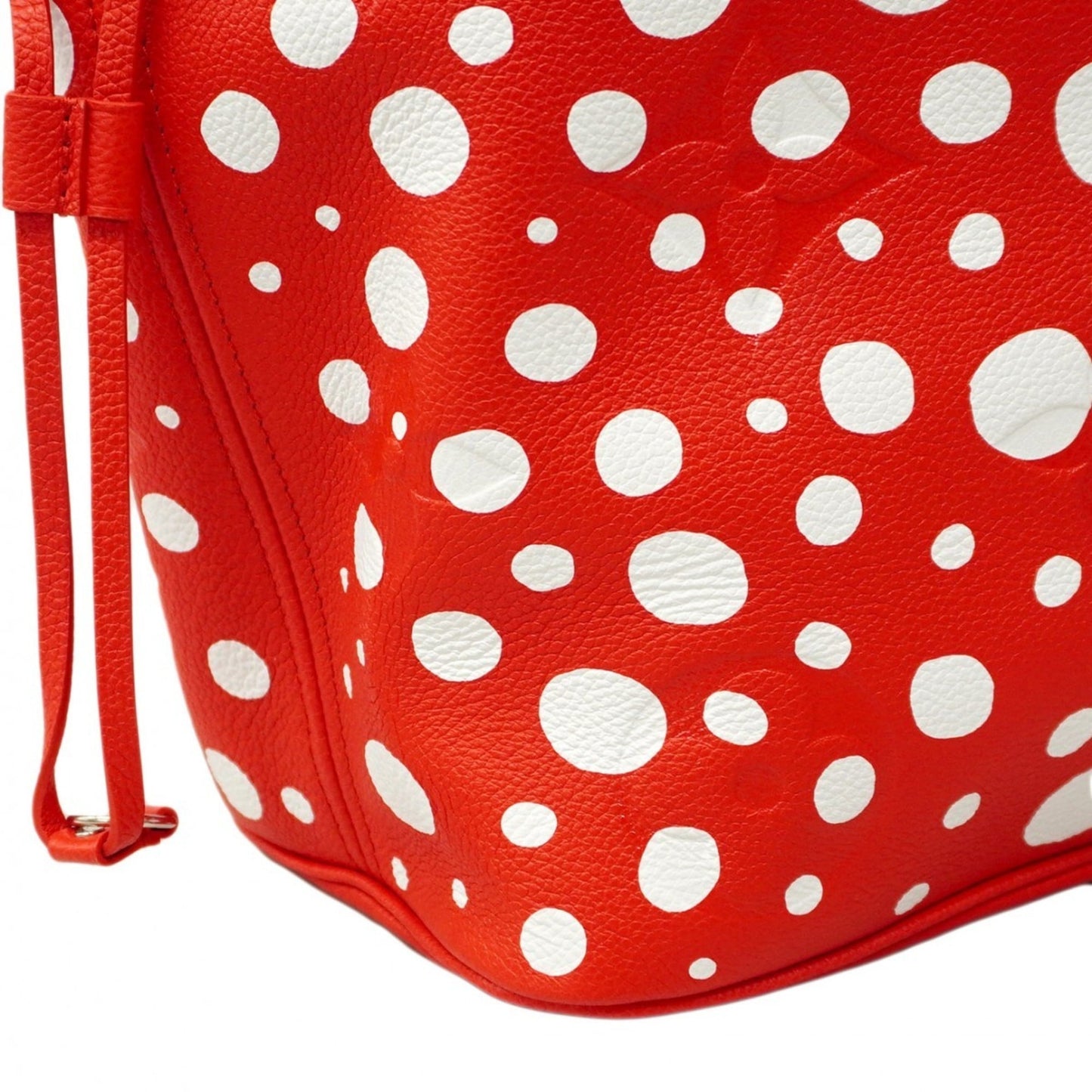 Louis Vuitton Tote Bag Monogram Empreinte Neverfull MM in collaboration with Yayoi Kusama, M46422, Rouge Bron, Women's