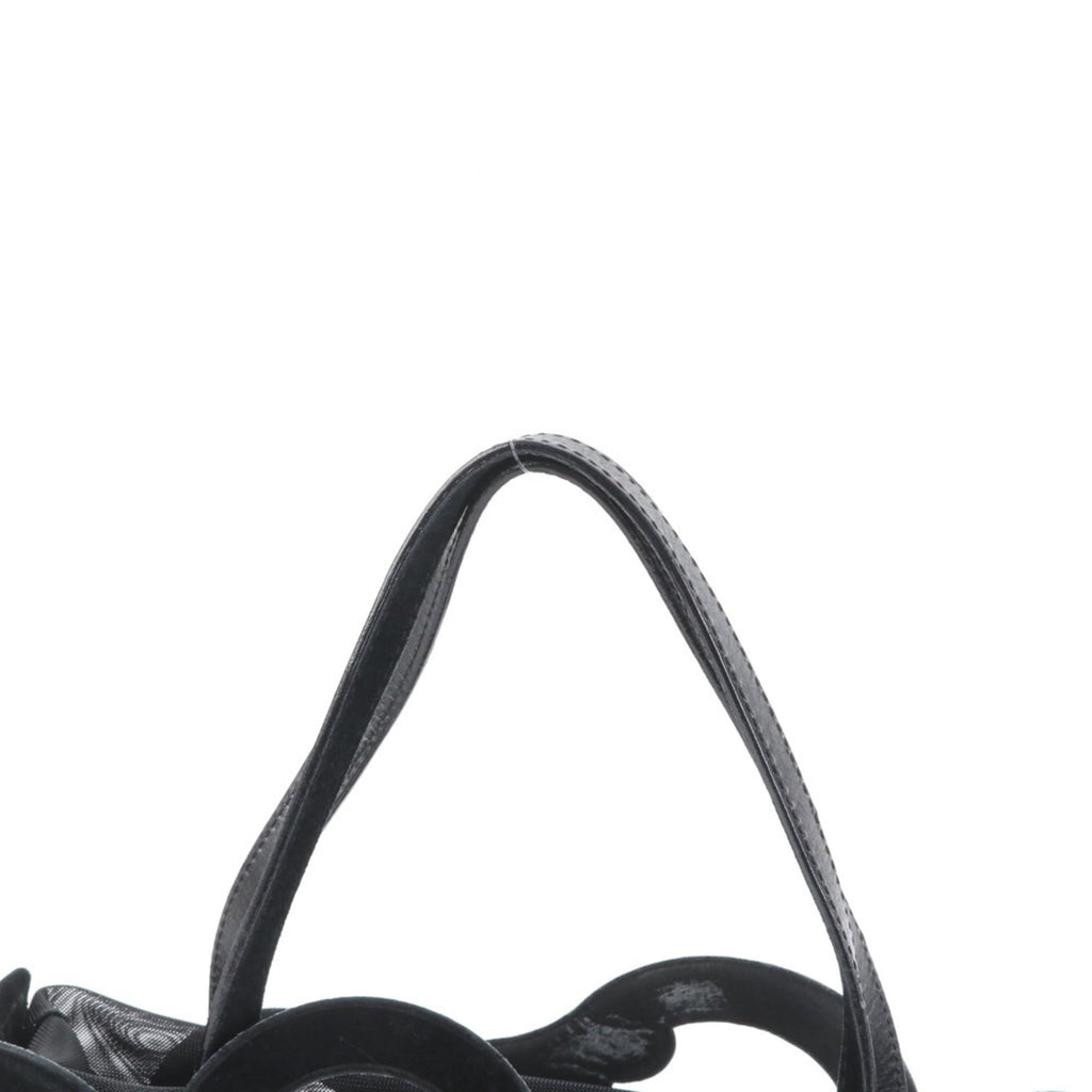 Salvatore Ferragamo mesh leather tote bag, shoulder handbag, black, women's