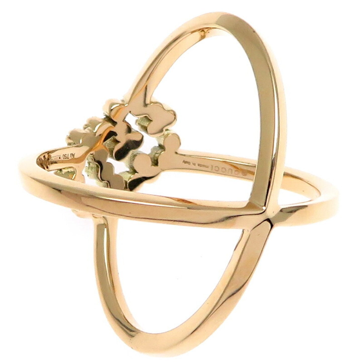 Gucci GG Running Diamond Women's Ring, 750 Yellow Gold, Size 9