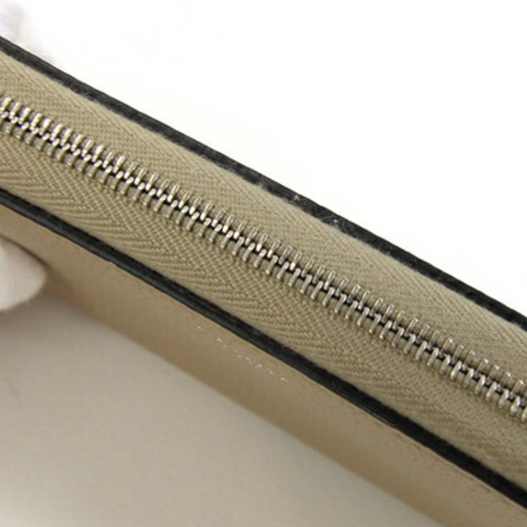 Celine Round Long Wallet 10B553BEL Beige Red Leather Zip Two-Tone Women's CELINE