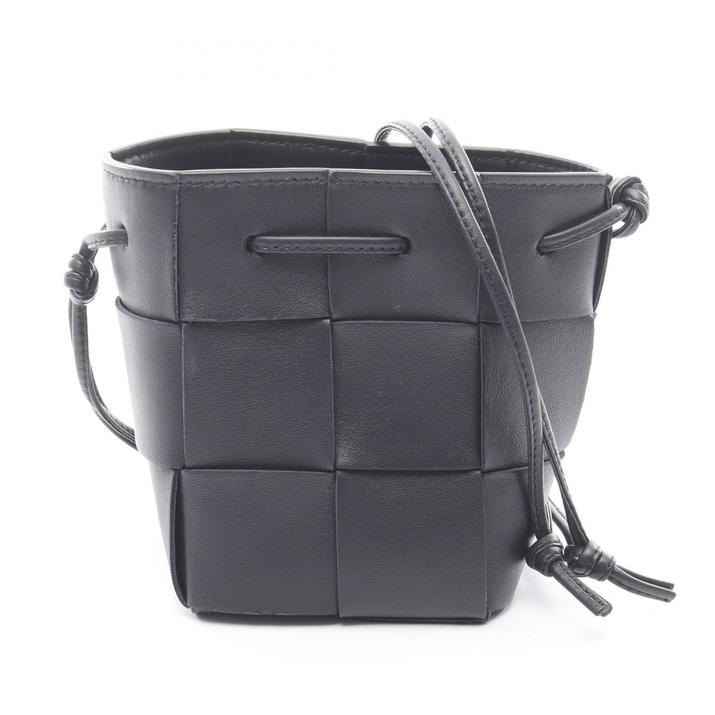 Bottega Veneta Cassette Mini Crossbody Bucket Shoulder Bag in Navy Leather