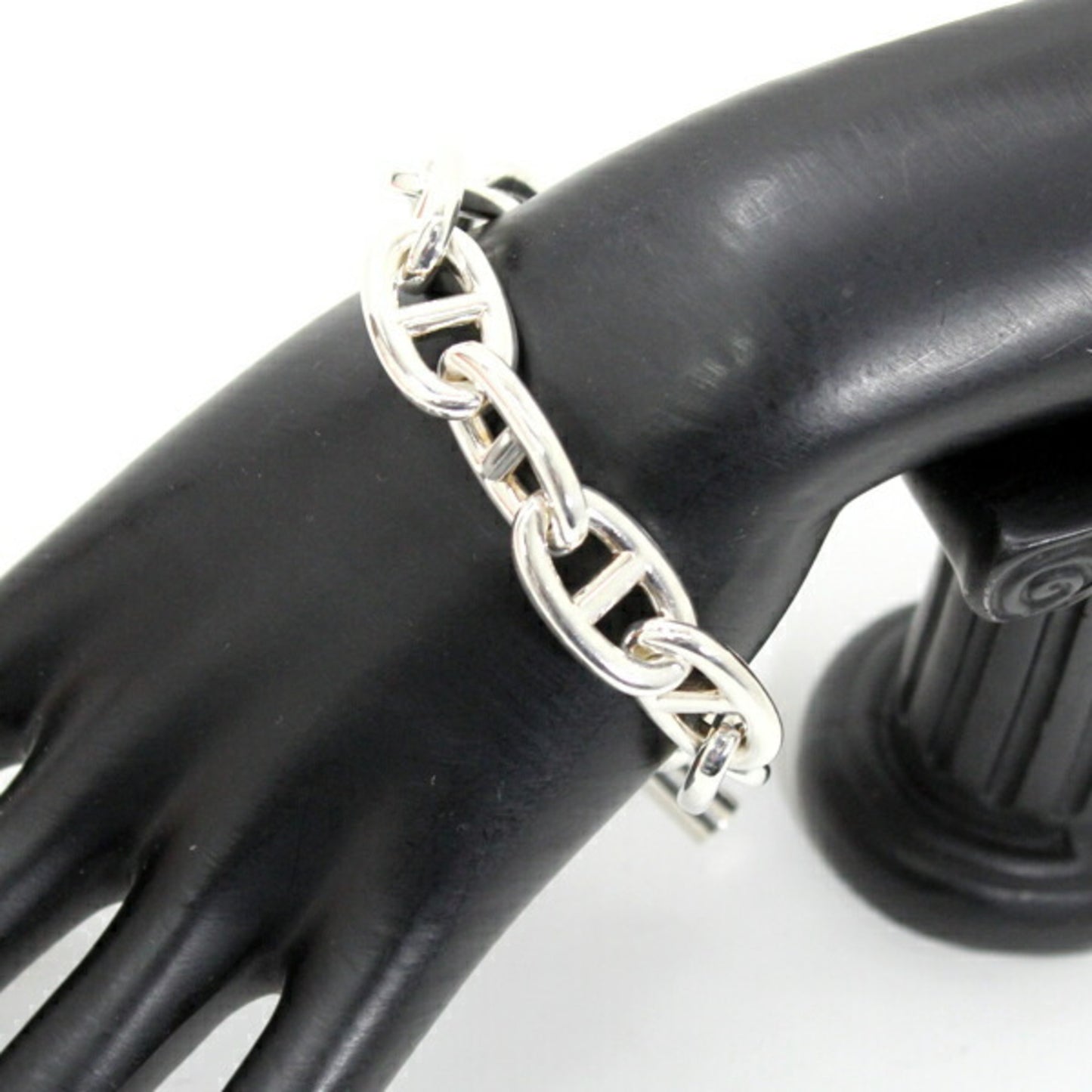 Hermès Chaine d'Ancre TGM Chain Bracelet, 12 Links, Silver 925, SV925, HERMES Silver, Men's/Women's, T5795