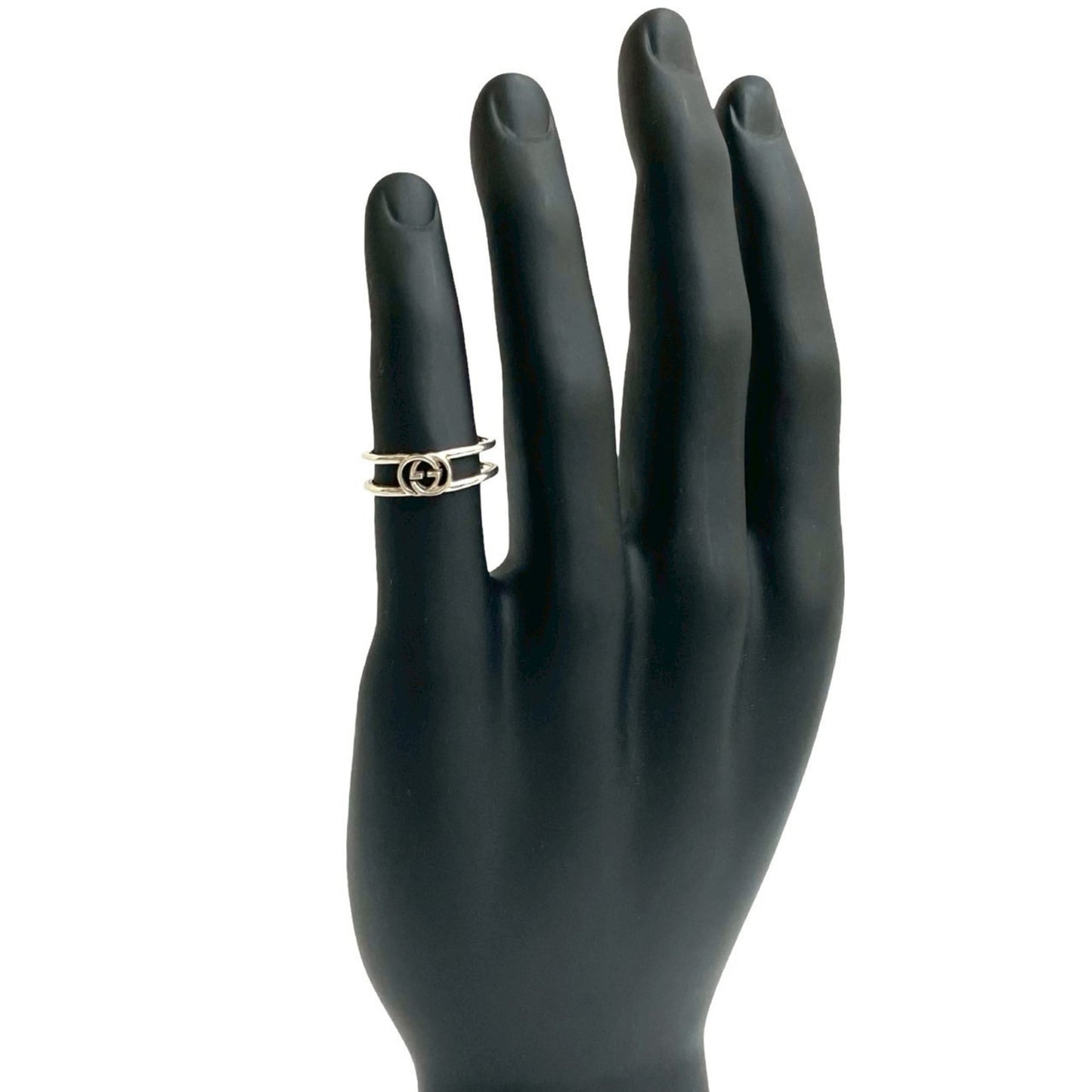 GUCCI Interlocking G Silver 925 Ring for Women, Silver, 44255