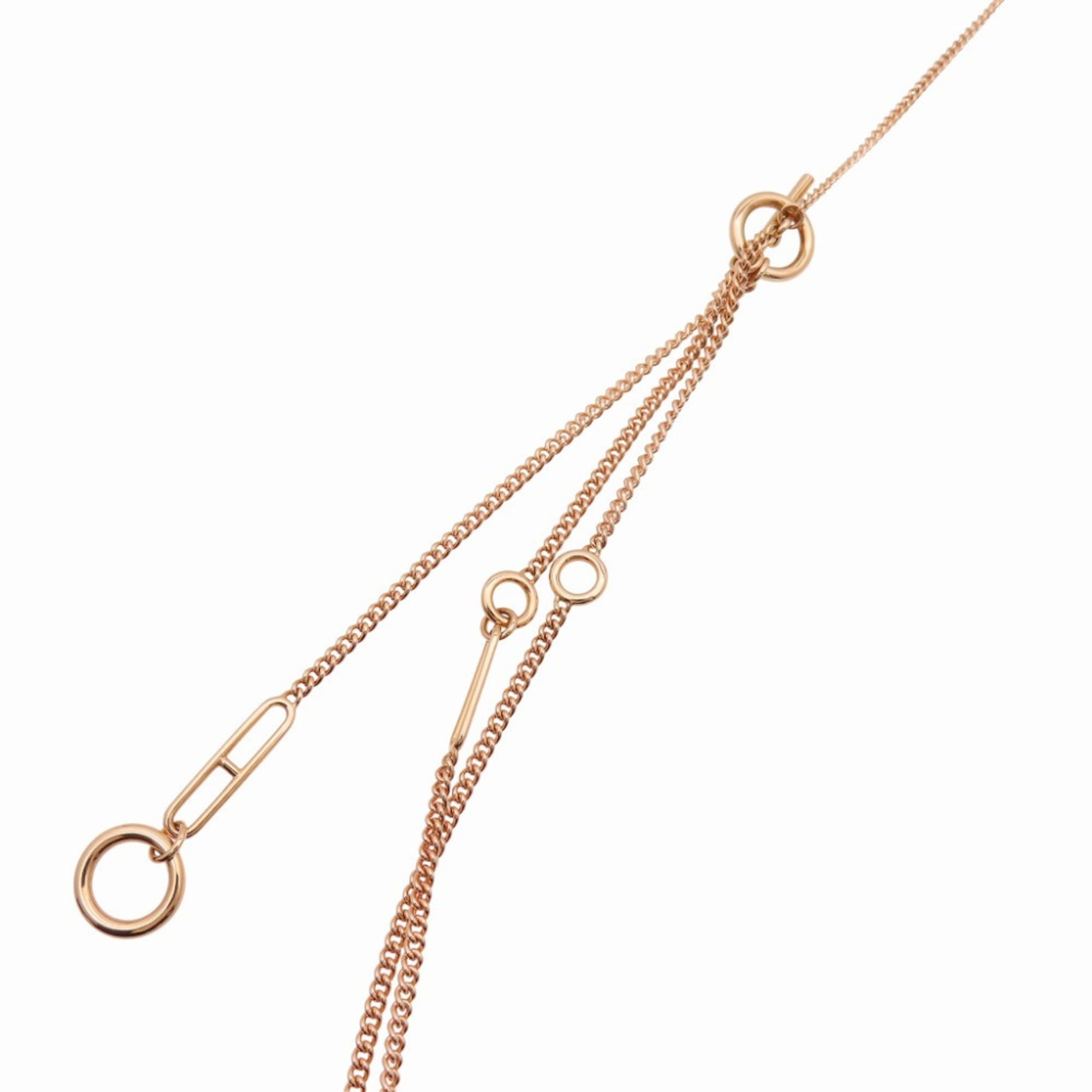 Hermes Like New Hermès Echappé KL8PG Long Necklace 750 Pink Gold 35.3g Jewelry 1314 — Like New