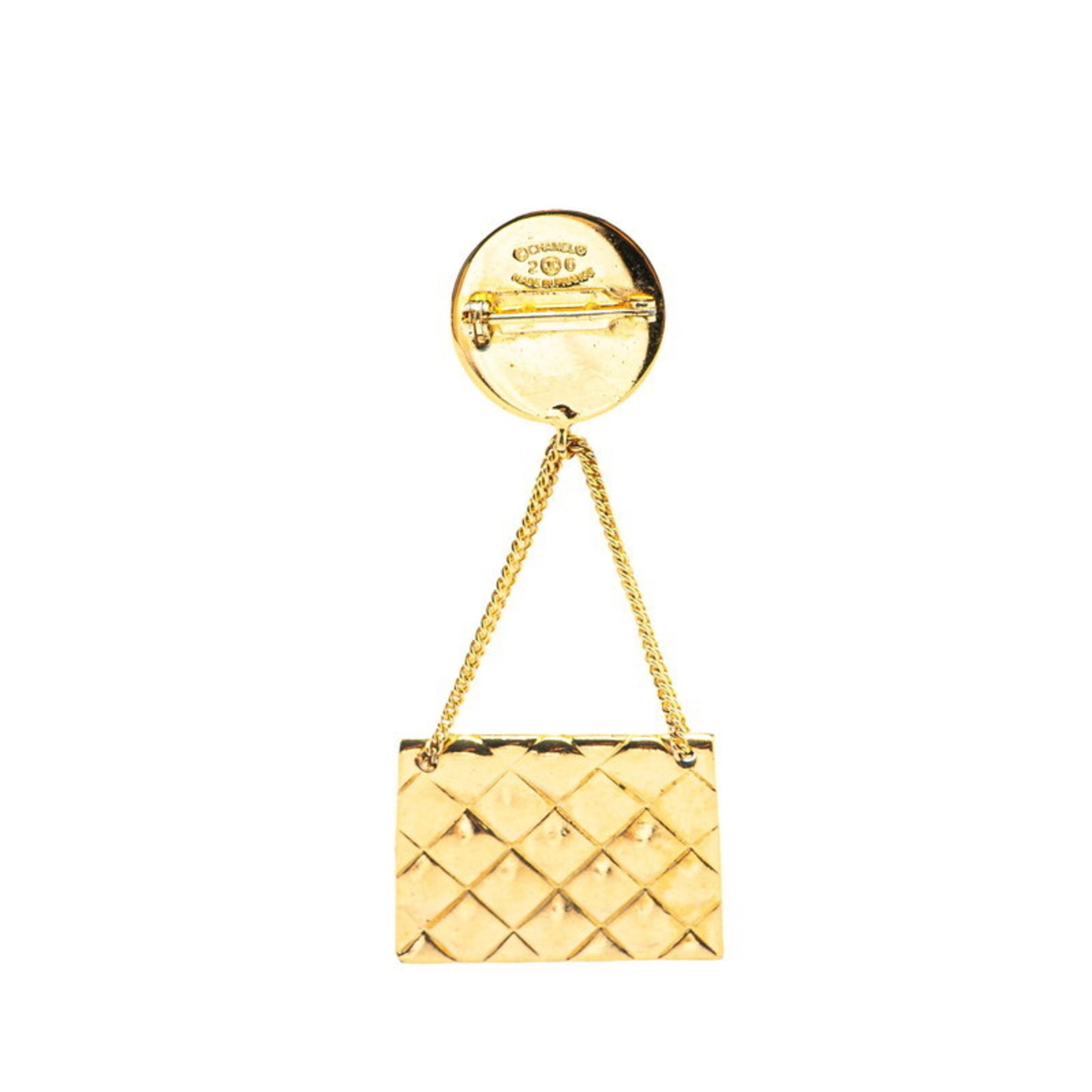 CHANEL 31 RUE CAMBON Coco Mark Matelasse Brooch, Gold Plated, Women's