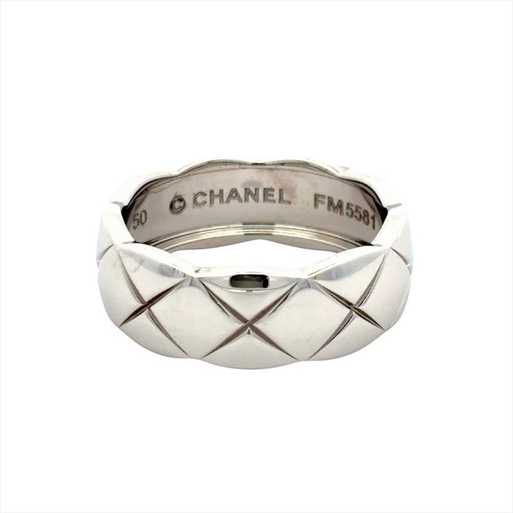 Chanel Coco Crush Medium Ring, Size #50, J10570, 18KWG, 5.9g, White Gold, Women's Ring — Like New