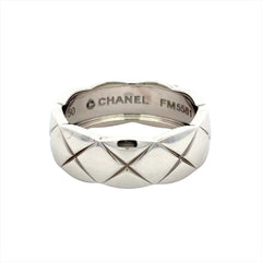 Chanel Coco Crush Medium Ring, Size #50, J10570, 18KWG, 5.9g, White Gold, Women's Ring — Like New