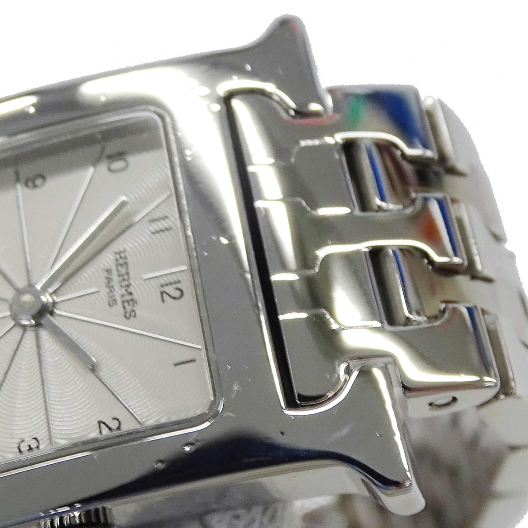 Hermes HERMES Women's Watch, Brand H-Watch, Quartz, Stainless Steel (SS), HH1.210, Silver/Ivory — Good