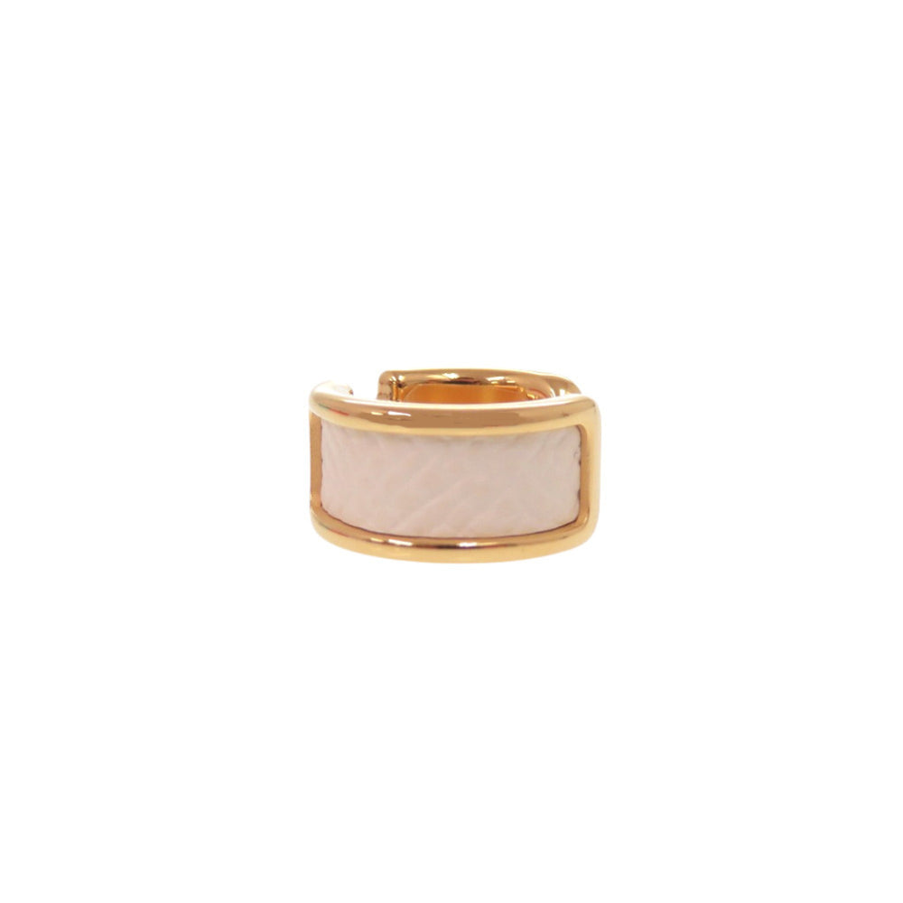 Hermes Olympe PM Leather Plated White Gold Ear Cuff (Single Earring) 0459HERMES — New - Store Return