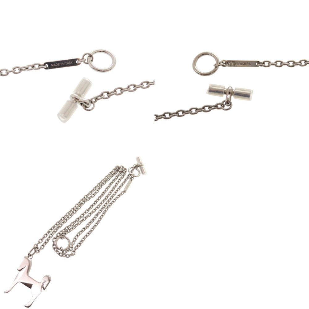 Hermes Panache Necklace, Metal, Silver, 0304, HERMES, Men's — New - Store Return