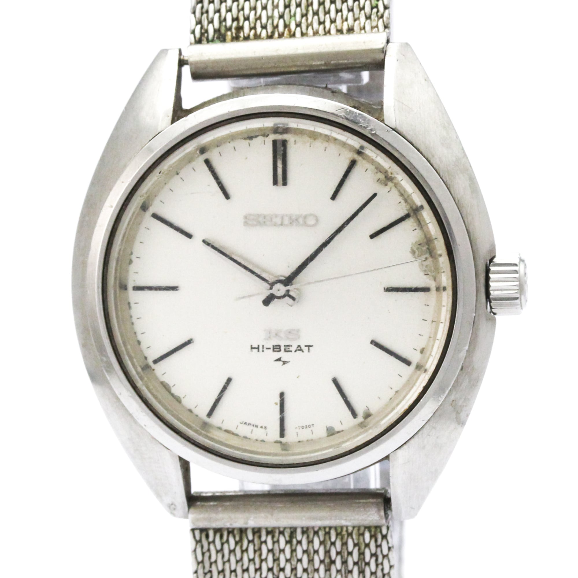 SEIKO King Seiko Steel Hand-Winding Mens Watch 45-7010 Vintage — Good
