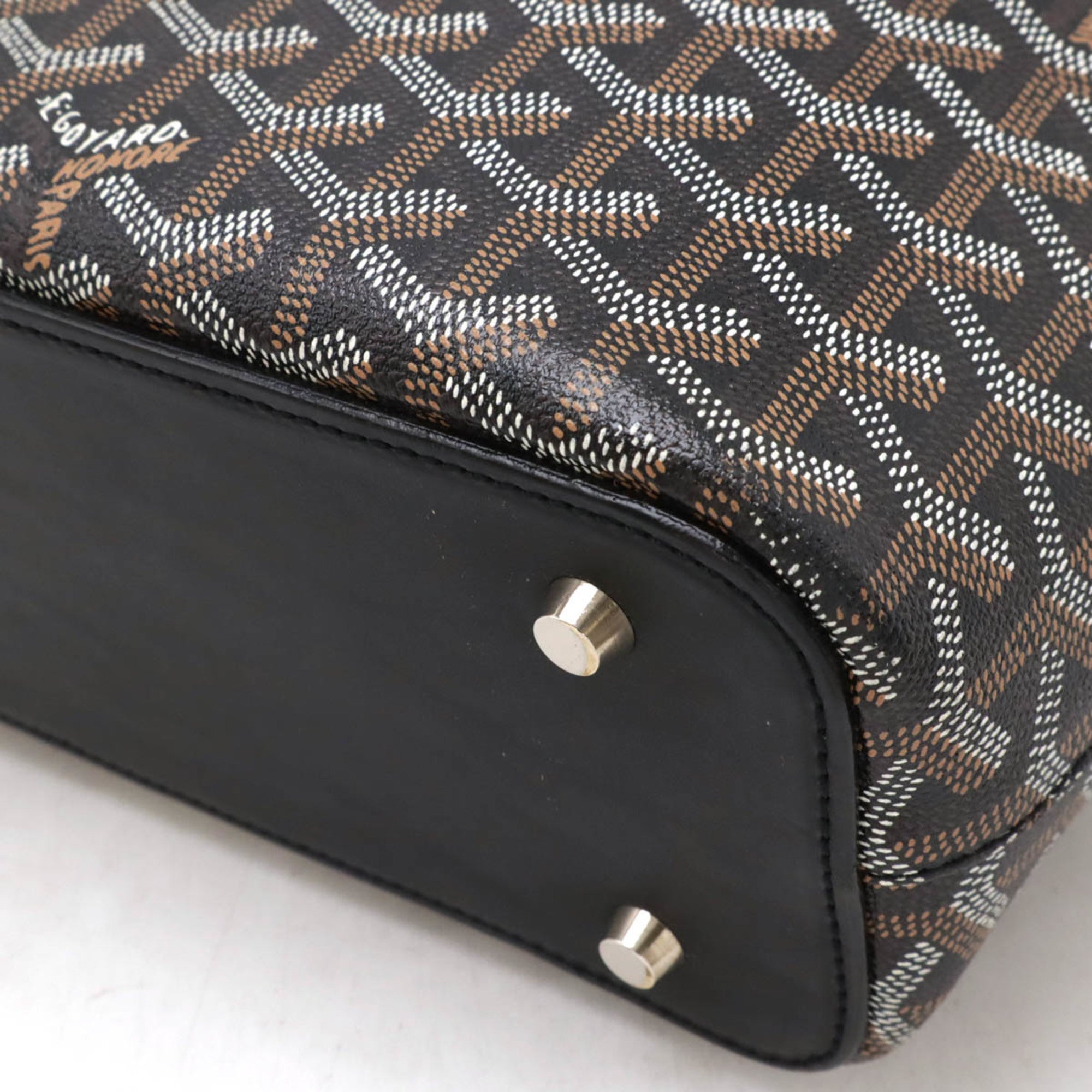 GOYARD Okinawa PM Tote Bag Shoulder PVC Leather Brown White Black