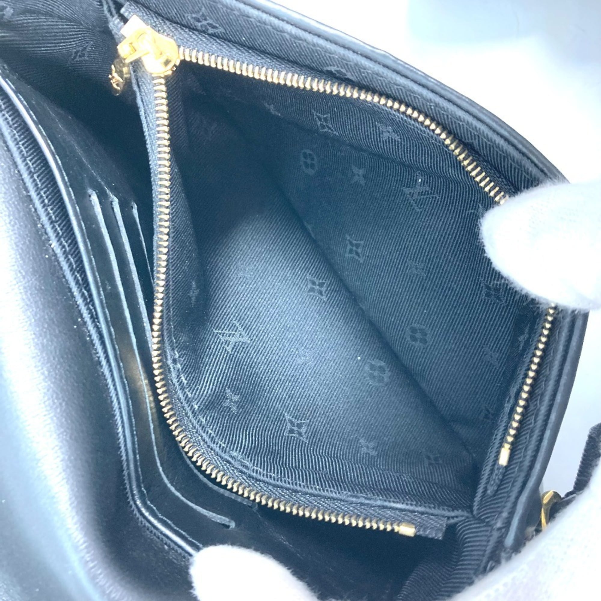 LOUIS VUITTON M81398 Monogram Bubblegram Wallet-on-Strap Long Wallet/Clutch Bag/2-Way Bag/Shoulder Bag Leather Women's Black — Like New